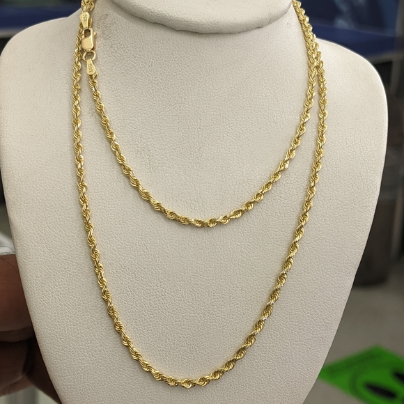 10kt Real Solid Gold Rope Chain